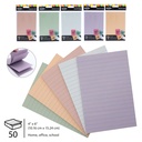 STICKY NOTES, 4X6",5 MORANDI COLORS, LINED, SET OF 50 SHEETS 