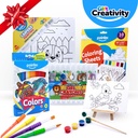 Creativity Kit #4 – 6 Canvas Panels, 4 Mini Painting Kits, 36 Colored Pencils Set, 10 Gel Crayons, 4 Brushes, 10 Watercolor Sheets – Art Gift for Kids