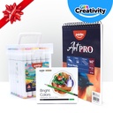 Youth Art Kit #4 – Mixed Media Pad, 24 Colored Pencils, 36 Alcohol Markers – Gift for Teens & Art Lovers