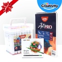 Holiday Youth Art Kit #5 – Mixed Media Pad, 24 Colored Pencils, 48 Alcohol Markers – Professional Christmas Art Gift for Teens & Artists