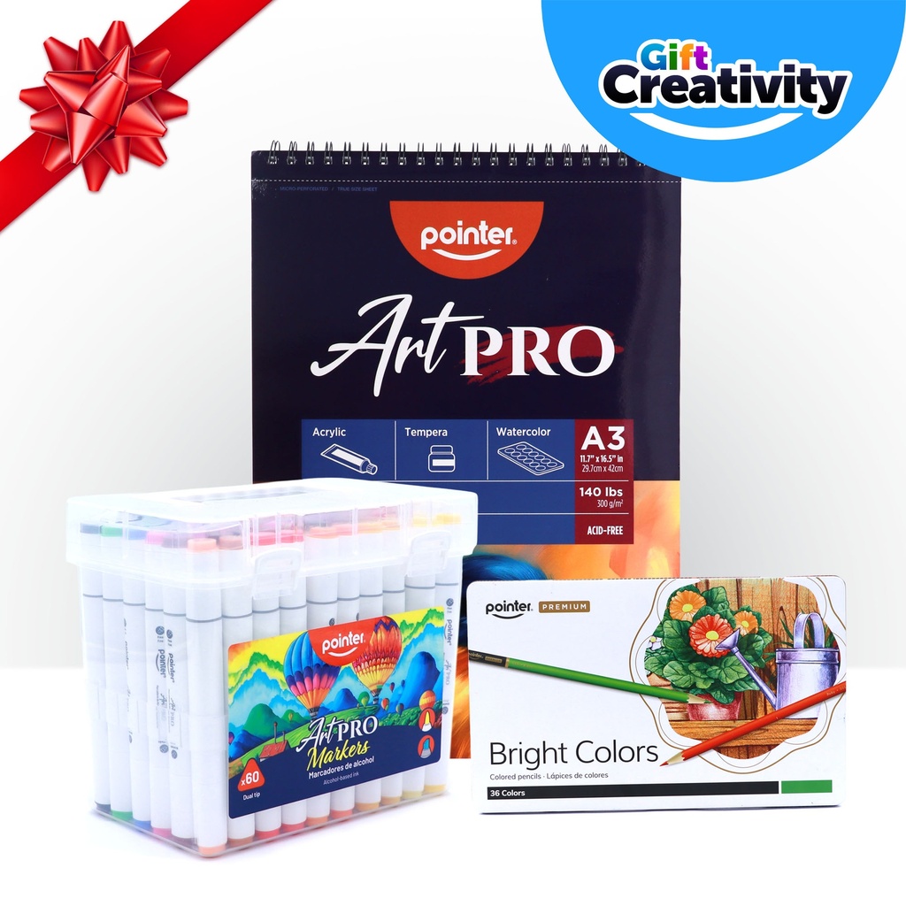 Holiday Youth Art Kit #6 – A3 Mixed Media Pad, 36 Colored Pencils, 60 Alcohol Markers – Ultimate Christmas Art Gift for Advanced Artists
