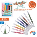 PENS, ACRYLIC,1.0MM, SET OF 10 COLORS