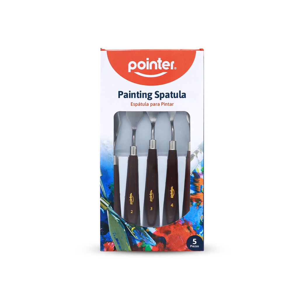 PALETTE KNIFE SET OF WOODEN HANDLES - SET OF 5 PALETTE KNIFES
