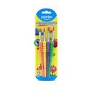 PAINTBRUSHES ,WITH FOAM GRIP FOR CHILDREN , SET OF 4 PIECES