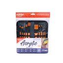 PAINTBRUSHES, TAKLON BRISTLE ACRYLIC, WITH ZIP CASE , SET OF 10 PIECES