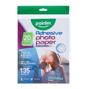 GLOSSY ADHESIVE PHOTO PAPER, 8.5X11",135GSM FOR INKJET PRINTERS SET OF 20  SHEETS