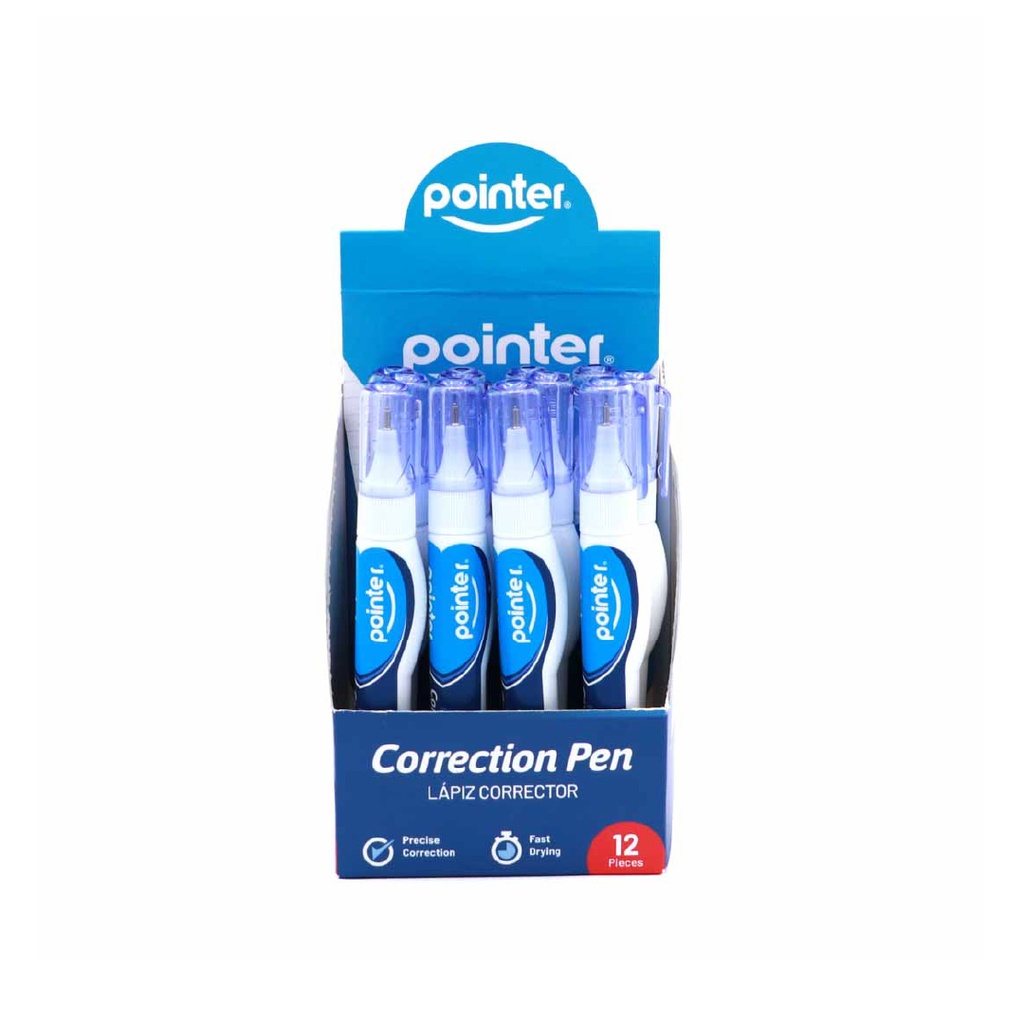 CORRECTION LIQUID PEN, FINE TIP, 9ML, BOX OF 12 PIECES