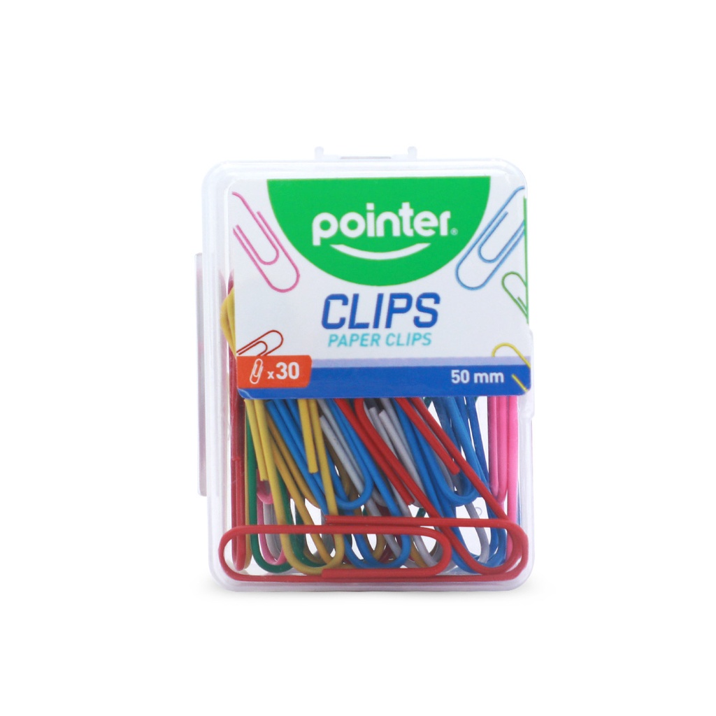 PAPER CLIPS 2", ASSORTED COLOR,VINYL COATED, PLASTIC BOX OF 30 PAPER CLIPS