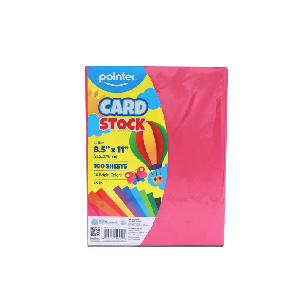 CARDSTOCK, COLORED, LETTER SIZE, 10 ASSORTED COLORS, 180 G/M²,