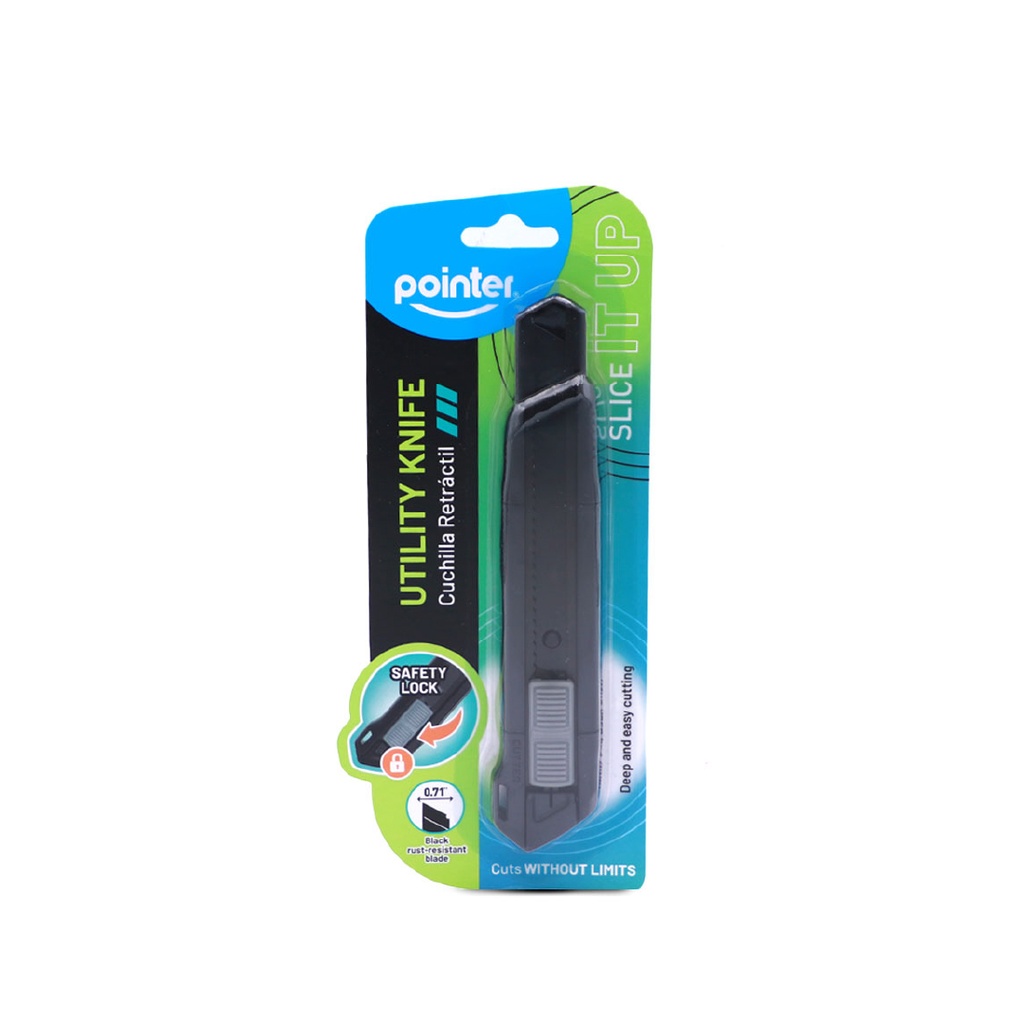 UTILITY KNIFE, BLACK BODY, 18MM ,