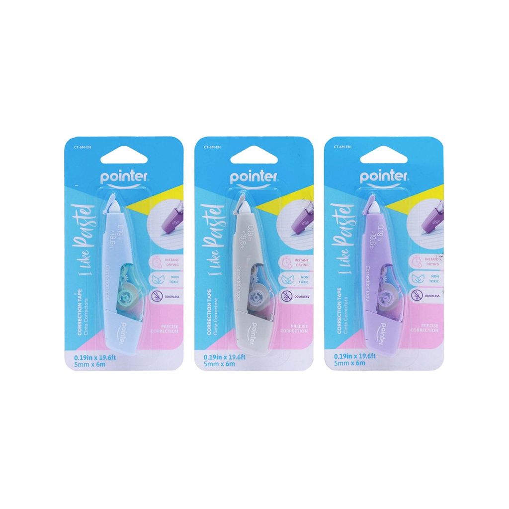 CORRECTION TAPE, PASTEL COLORS, 5X6MM, 1 PIECE