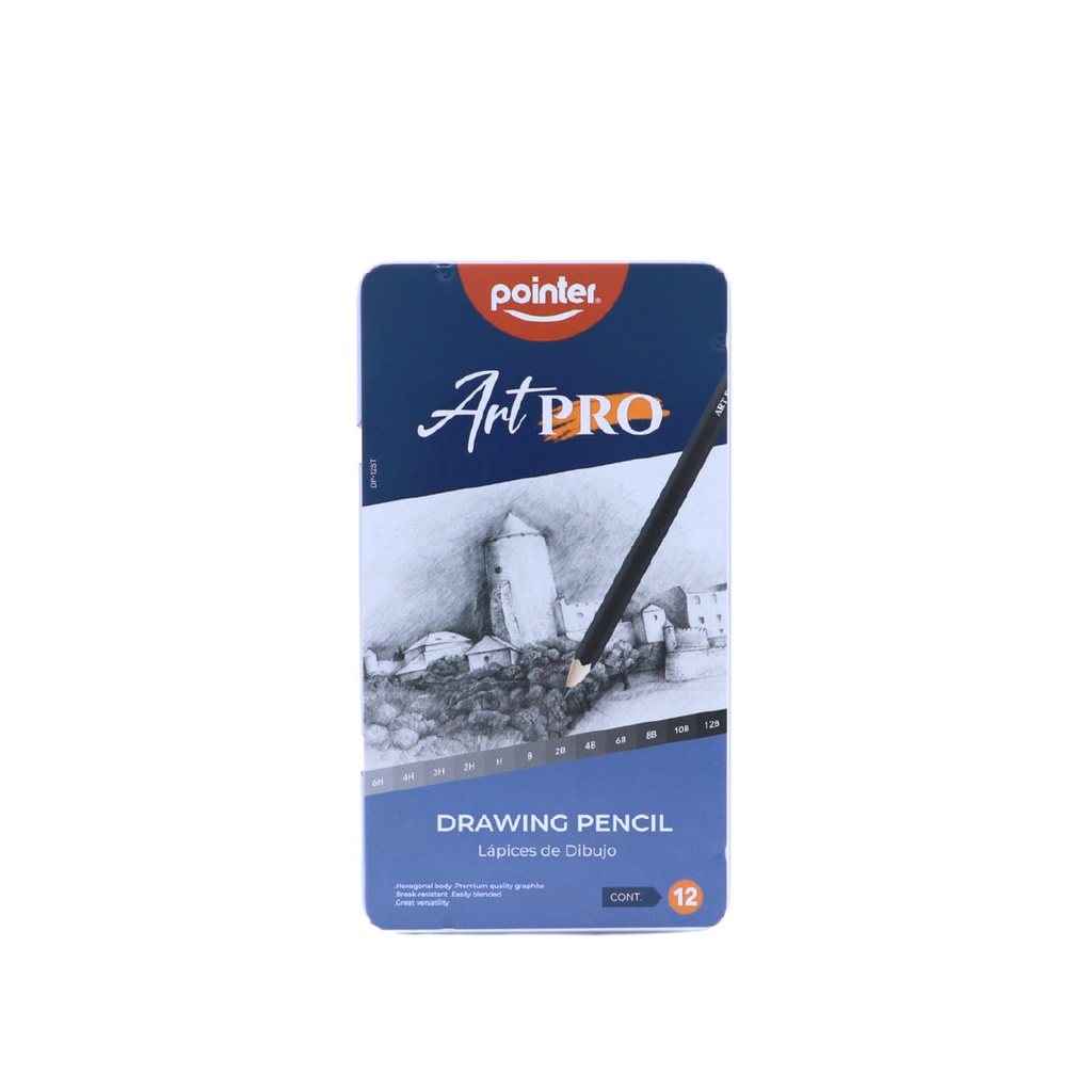 DRAWING SKETCHING PENCIL  FROM 6H TO 12B, SET OF  12 PIECES
