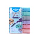 HIGHLIGHTERS, GLITTER , FLAT BODY, CHISEL TIP, SET OF 6 COLORS