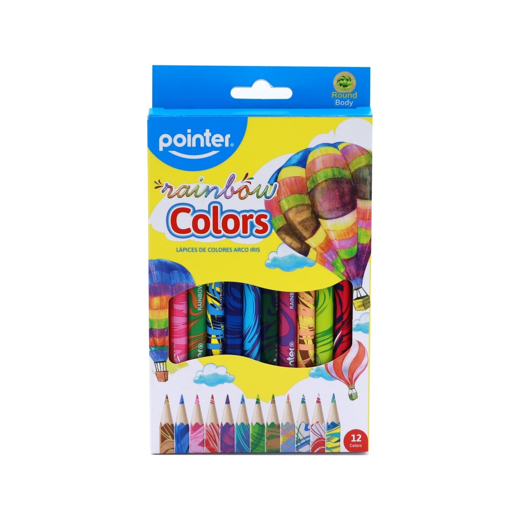 COLORED PENCILS, RAINBOW, JUMBO, SET OF 12 COLORS