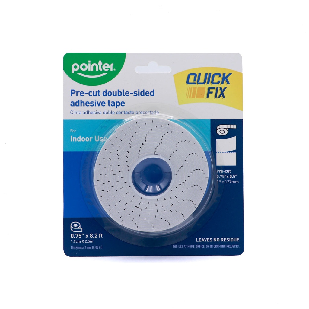DOUBLE-SIDED FOAM TAPE PRE-CUT 0.75"X8.2FT,