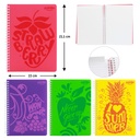 NOTEBOOK, A5 SPIRAL LINED WITH FRUIT-SCENTED PAGES, 80 SHEETS