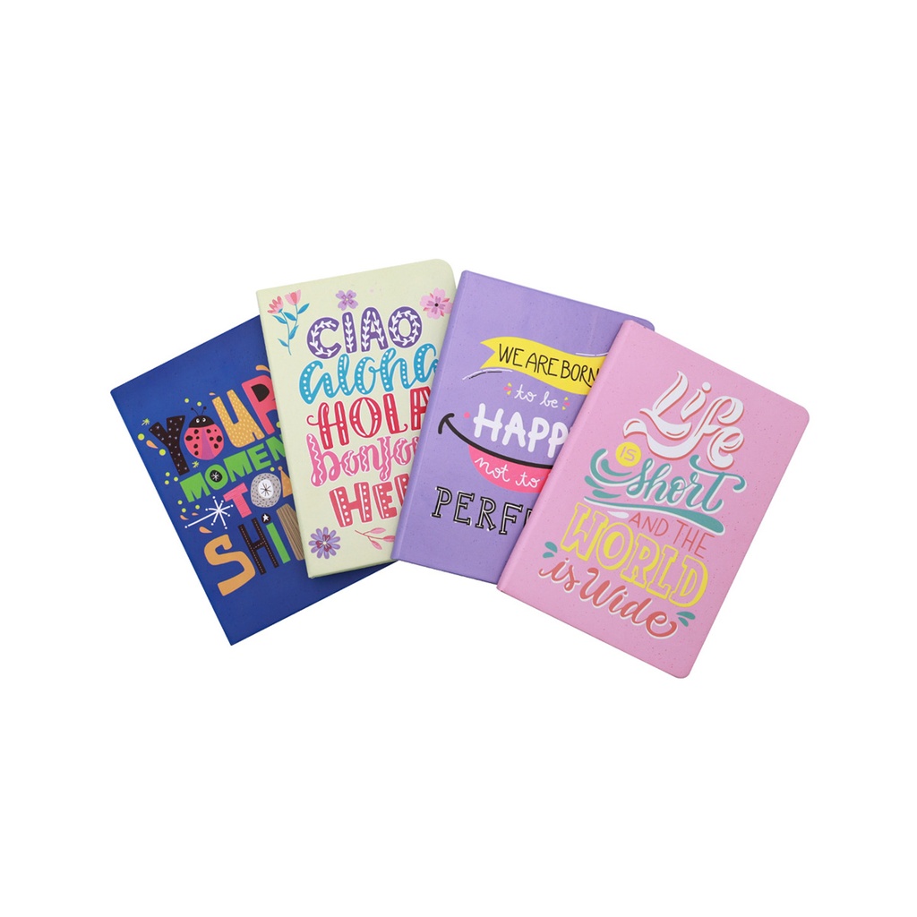 NOTEBOOK, A5 LINED WITH MOTIVATIONAL QUOTES, 96 SHEETS, ASSORTED
