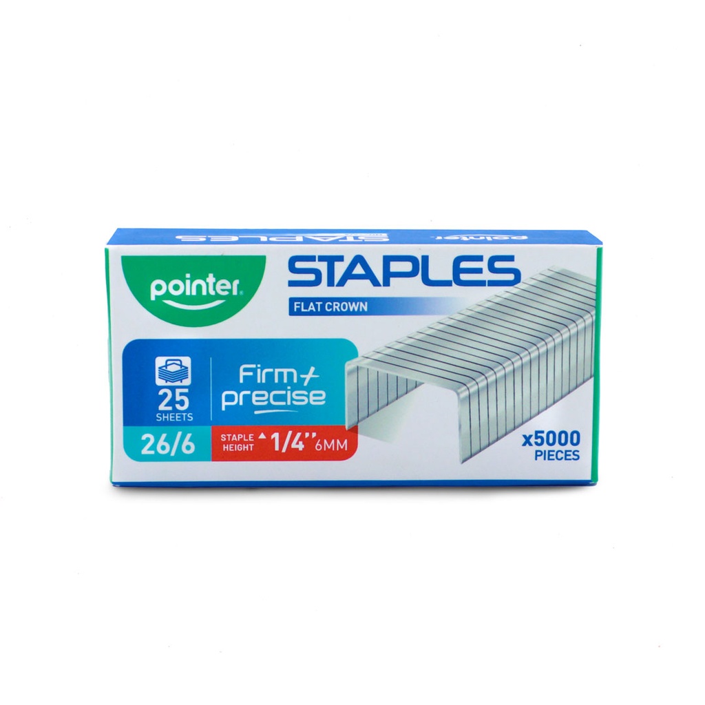 STAPLES, STANDARD SIZE 26/6, BOX OF 5000 STAPLES
