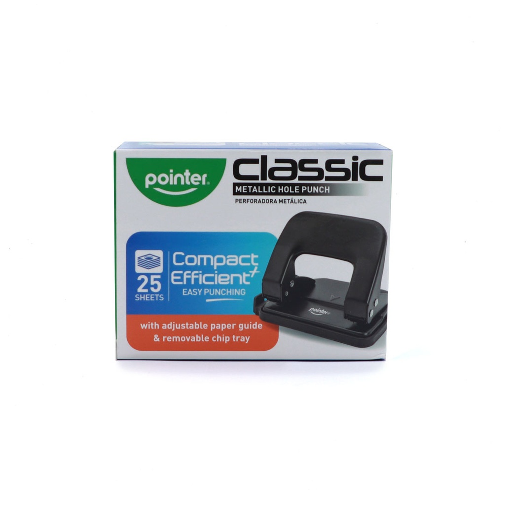 TWO-HOLE PUNCH, CLASSIC METALLIC, 25 SHEETS ,1 PIECE