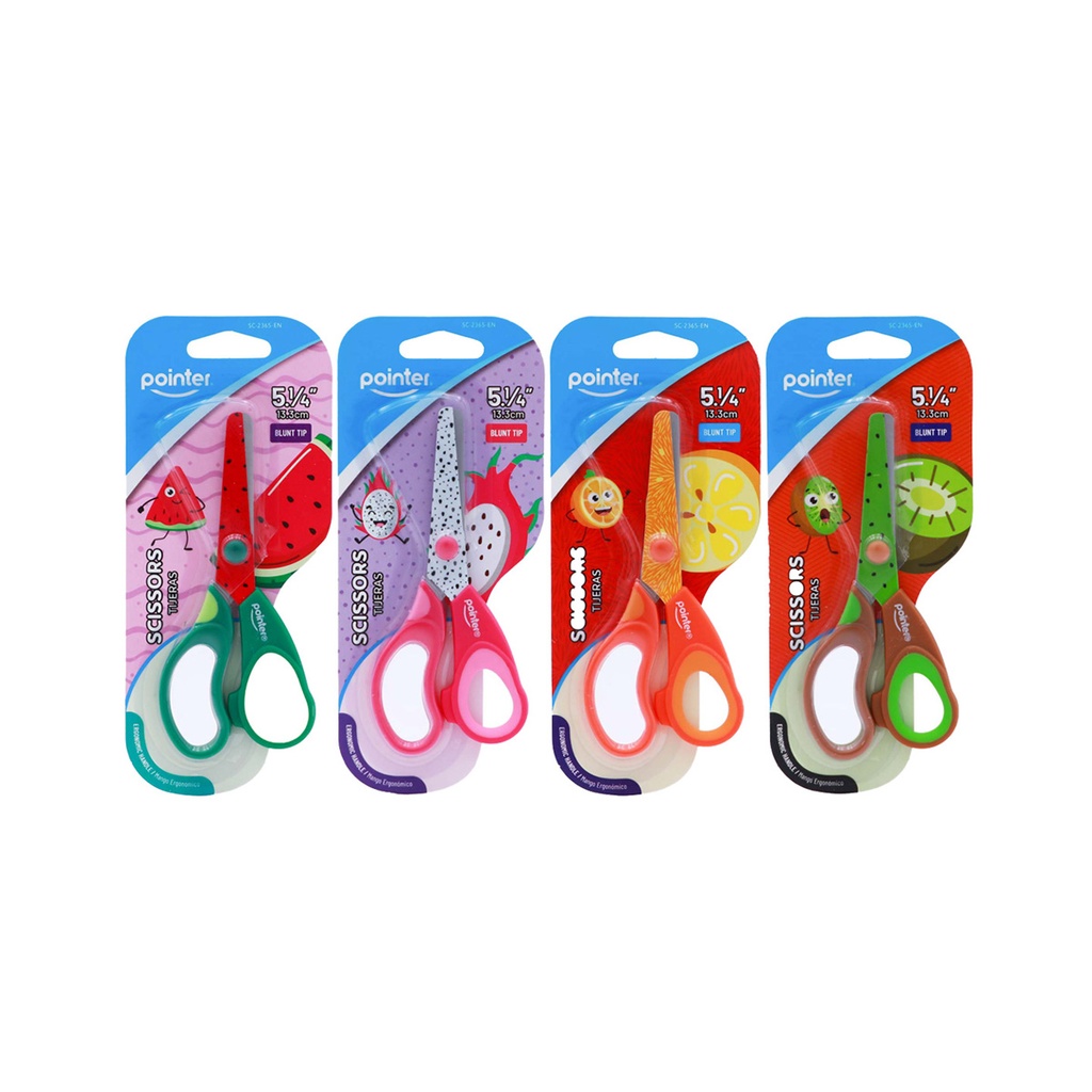 SCHOOL SCISSORS,CHILDREN FRUITS DECORATED BLADE, 5.25", 