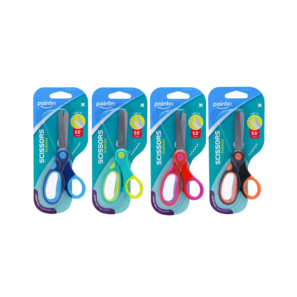 SCHOOL SCISSORS, COLORED HANDLE, 5.5", 1 PIECE 