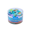 PENCIL SHARPENERS, ONE HOLE, COMPACT, PASTEL COLORED, JAR OF 48 SHARPENERS,