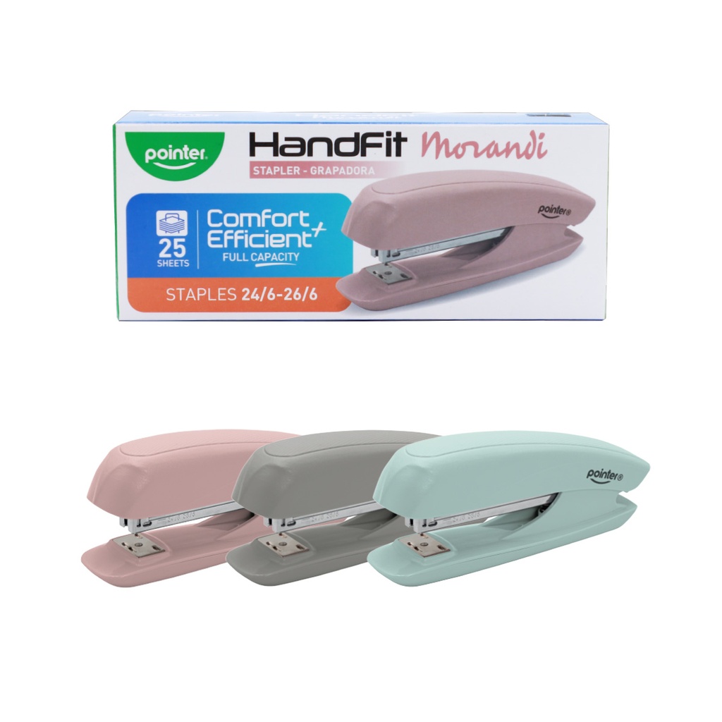 STAPLER, MORANDI, HAND-FIT, PLASTIC, FULL STRIP, 25 SHEETS,