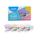STAPLER, MINI, PLASTIC,PASTEL COLORS, 12 SHEETS,