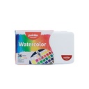 WATERCOLOR PAINT WITH BRUSH PENS PALETTE SPONGE, SET OF 36 COLORS 