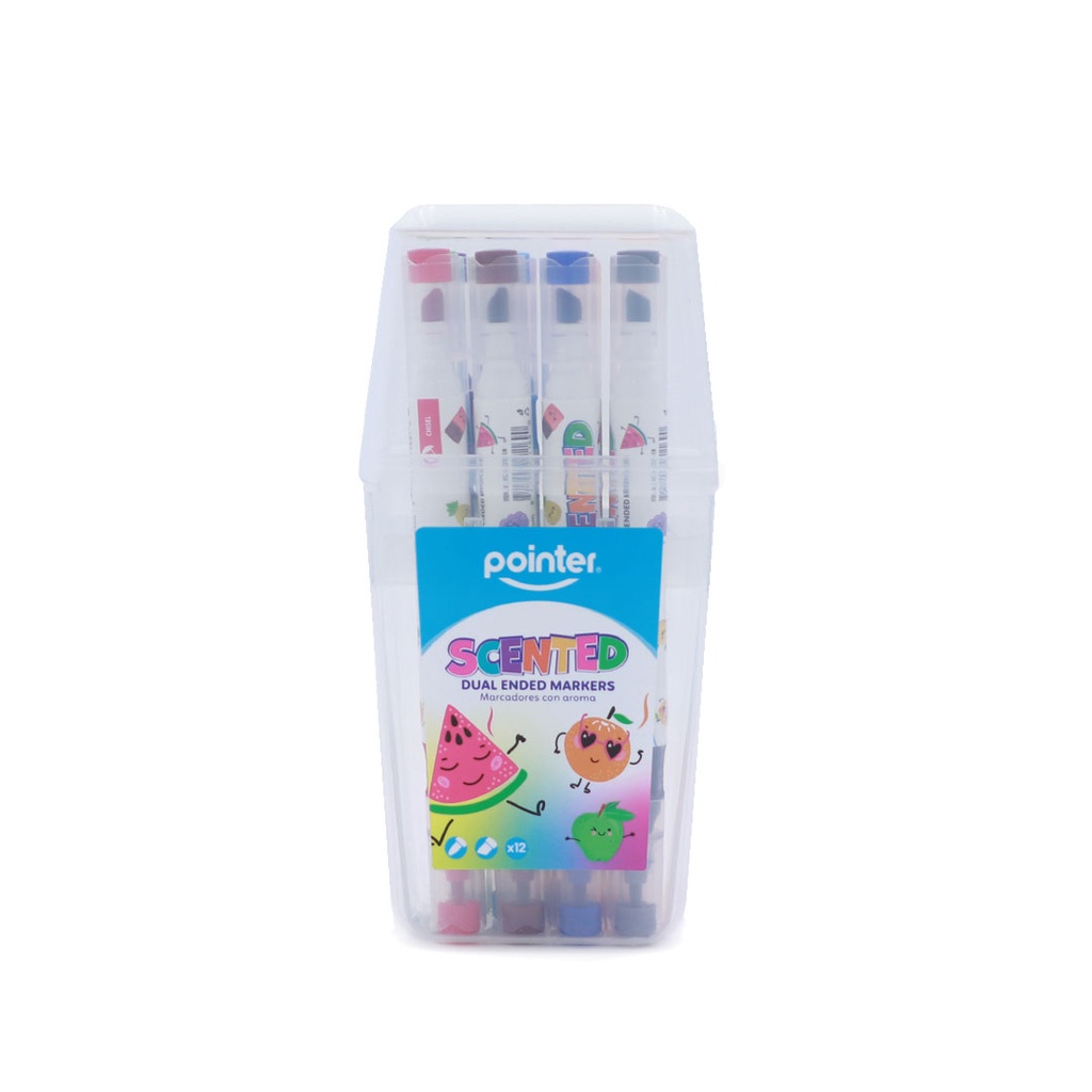 MARKERS, SCENTED FRUIT, DUAL TIP, FOR CHILDREN, SET OF 12 COLORS