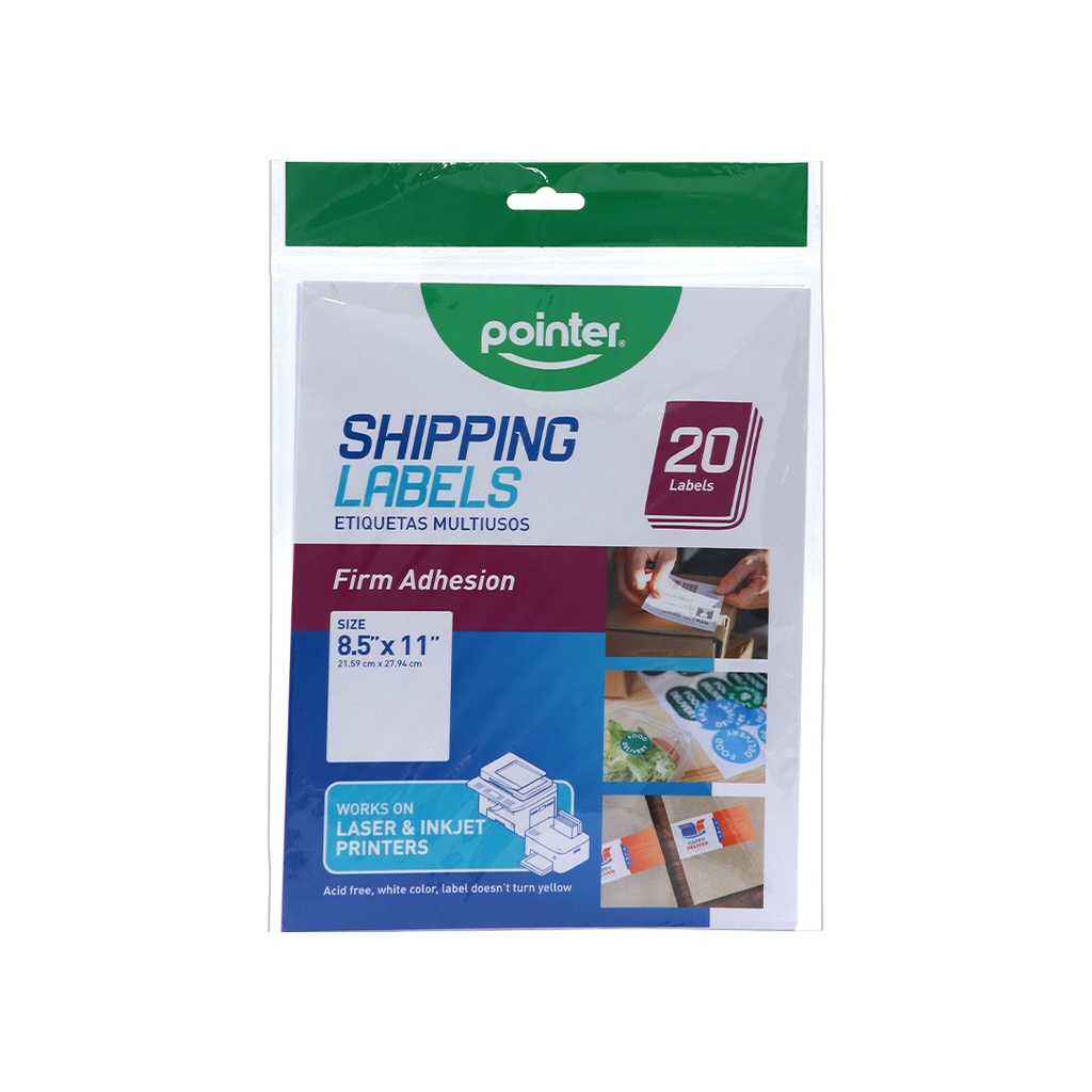SHIPPING LABELS  8.5X11", SET OF 20 SHEETS