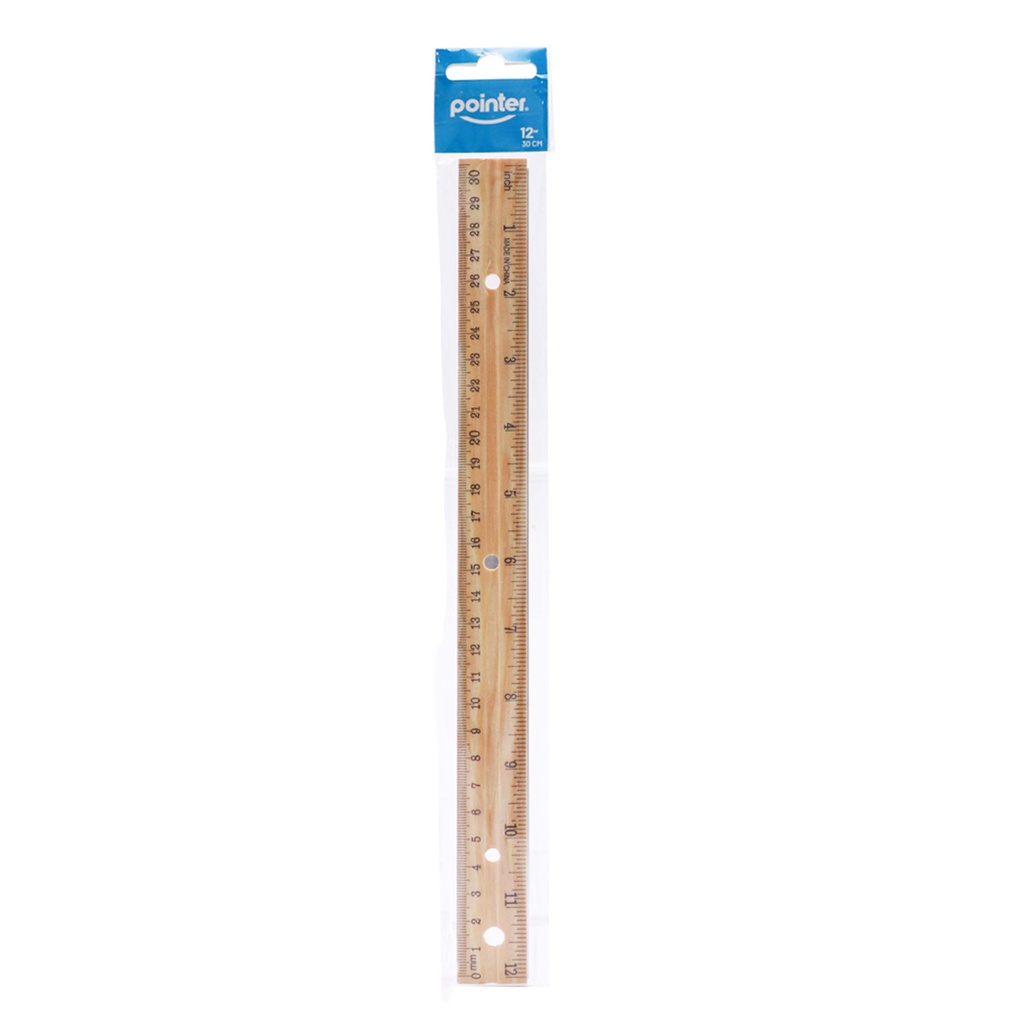 RULER, WOODEN, 12"/ 30 CM,