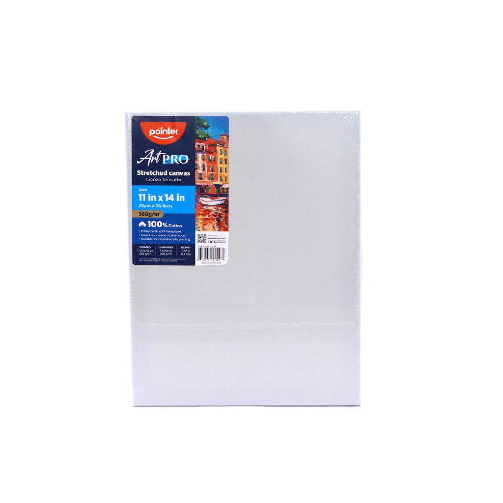 CANVAS, STRETCHED, 11X14", 100% COTTON, 380 G/M²,