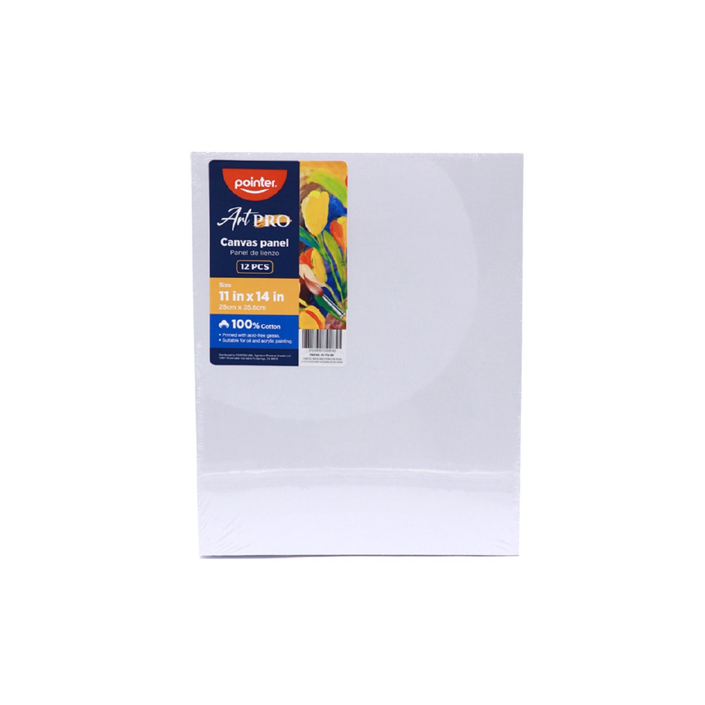 CANVAS PANEL, 11X14", 100% COTTON, PACK OF 12 PCS