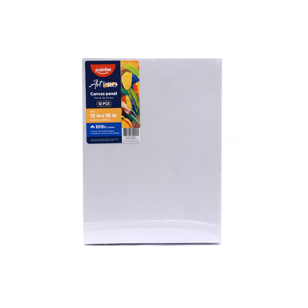 CANVAS PANEL, 12X16", 100% COTTON, PACK OF 12 PIECES