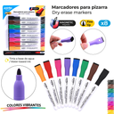WHITEBOARD MARKERS, DUAL FINE TIP, MAGNETIC, SET OF 8 COLORS 