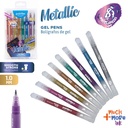PENS, METALLIC, GEL, 1.0MM, SET OF 8 COLORED PENS