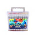 DUAL TIP ALCOHOL-BASED INK MARKERS WITH PLASTIC CASE, SET OF 60 COLORS 